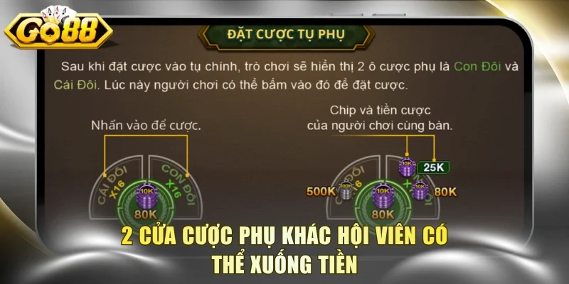 2 cửa cược phụ khác hội viên có thể xuống tiền