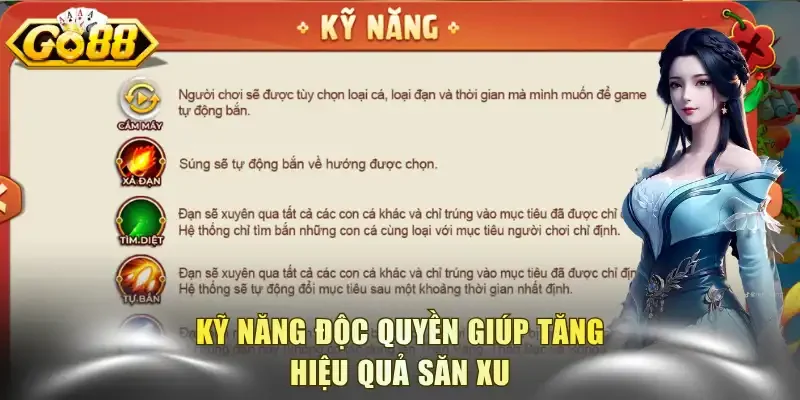 Kỹ năng độc quyền giúp tăng hiệu quả săn xu